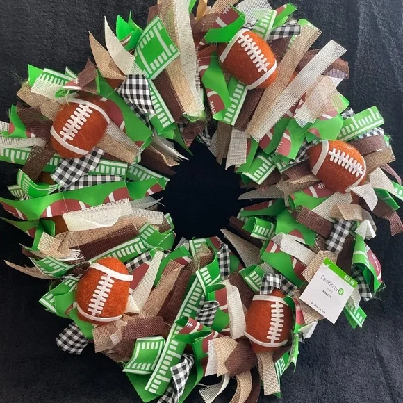 NWT 2 “Celebrate It” Football Themed Wreath & Door Decor Banners - Picture 7 of 13